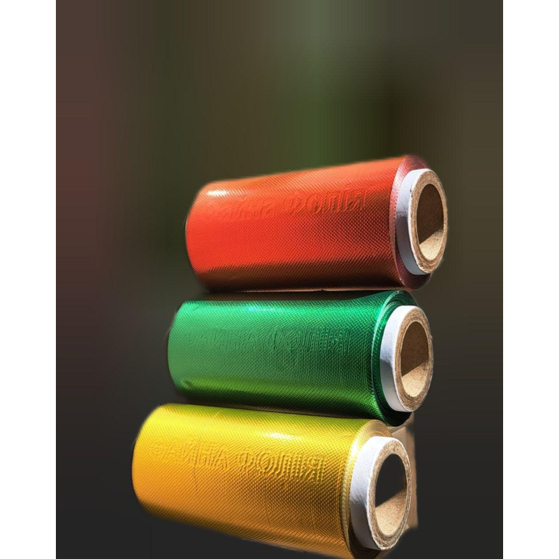 Фольга кольорова тиснена професійна для вибілювання набір 12 см 15 мк червона зелена золота